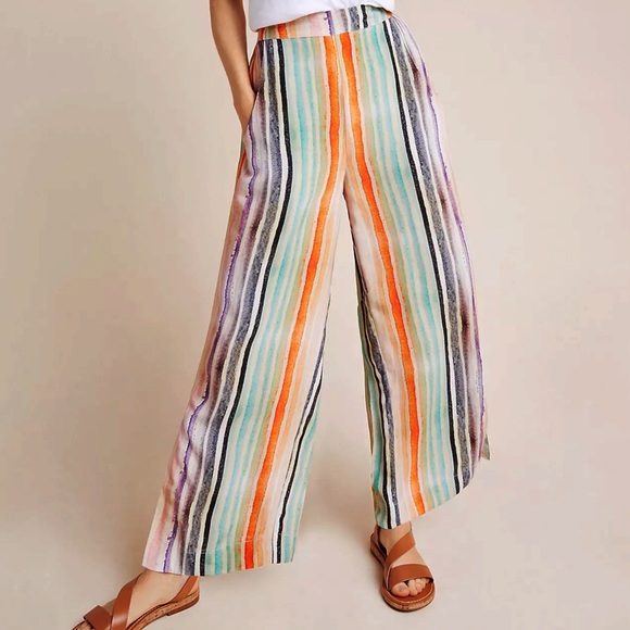Anthropologie Pants - Anthropologie Mina Striped Wide-Leg Pants